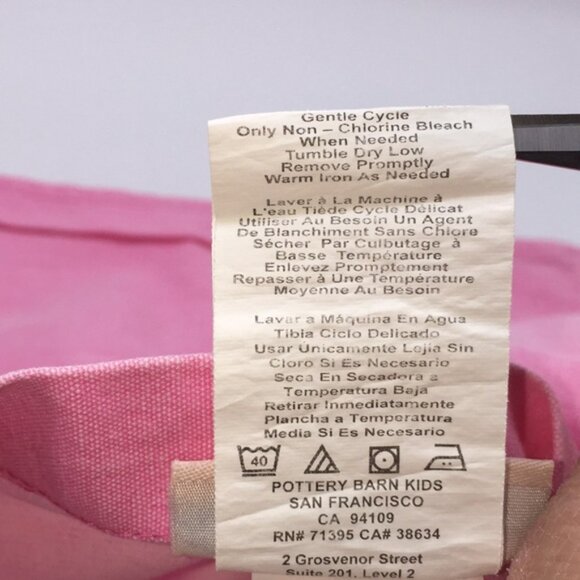 Pottery Barn Kids Canvas Star Pink  White Pillow Sham 16 in x 16 in - Picture 7 of 9